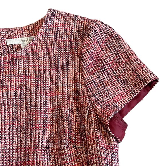 Boden Tweed Sheath Dress Short Sleeve Knee Length Size 4L Women's - Picture 3 of 12